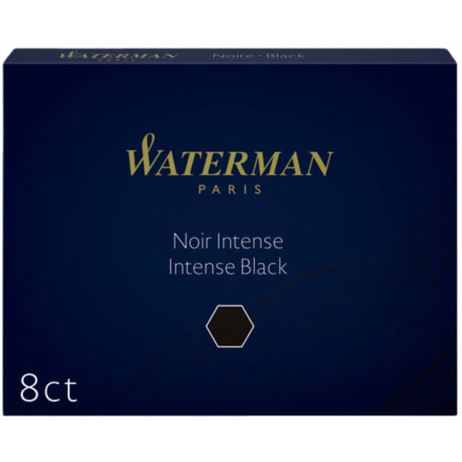 Inktpatroon Waterman nr 23 lang zwart pak à 8 stuks