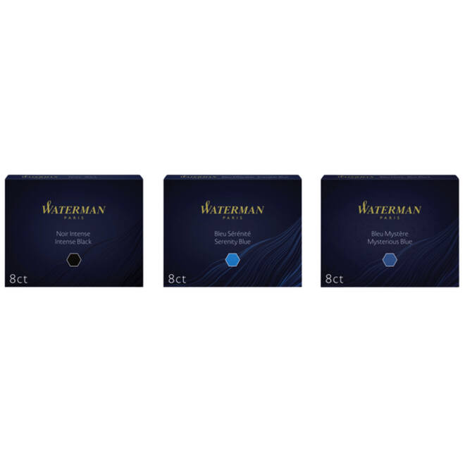 Inktpatroon Waterman nr 23 lang blauwzwart pak à 8 stuks