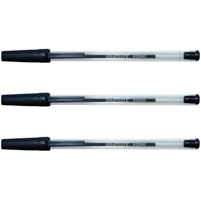 Balpen Quantore Stick zwart medium