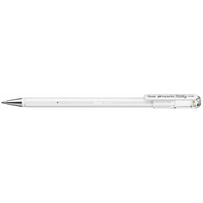 Gelschrijver Pentel K108-P fijn pastel wit