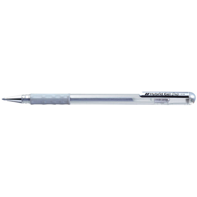 Gelschrijver Pentel K118 Grip medium zilver