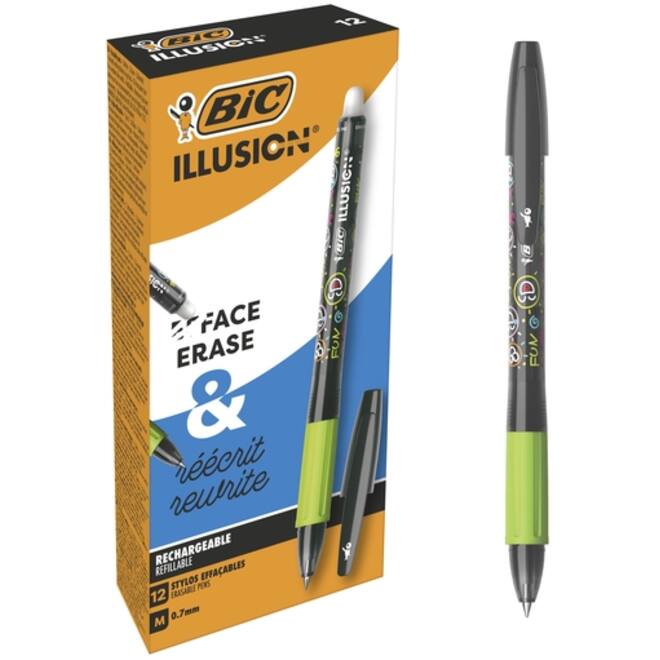 Gelschrijver Bic Gel-ocity illusion medium zwart