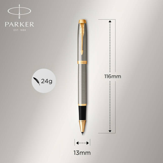 Balpen en Rollerpen Parker IM brushed metal GT medium