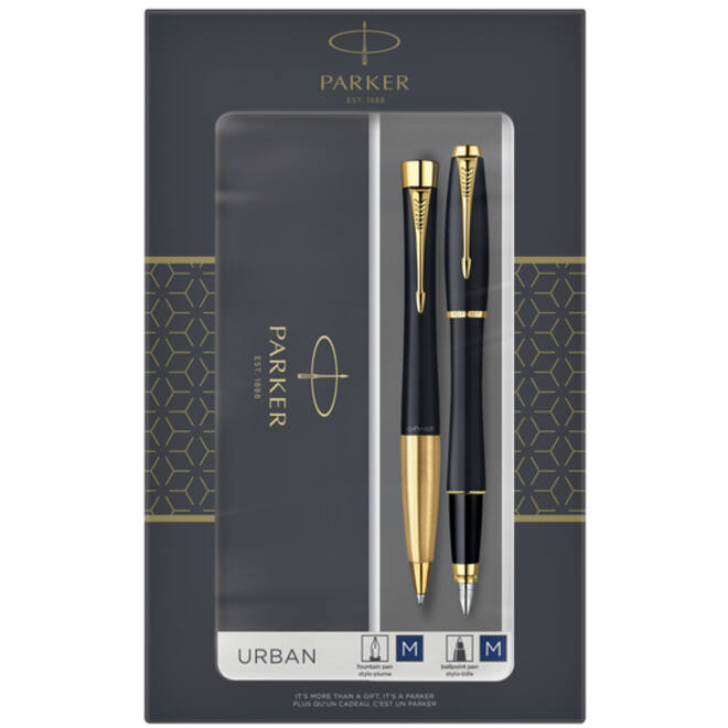 Balpen en vulpen Parker Urban matt black GT medium