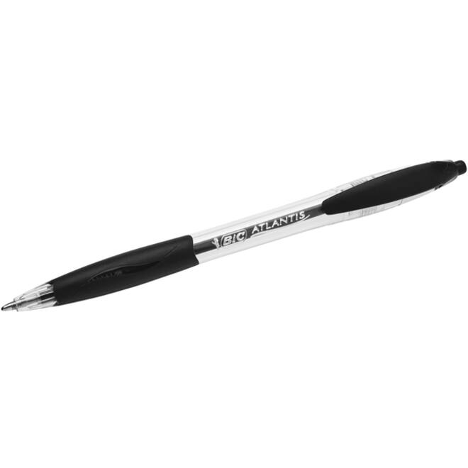 Balpen Bic Atlantis classic grip clic medium zwart