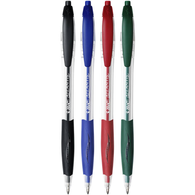 Balpen Bic Atlantis classic grip clic medium rood