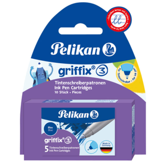 Balpenvulling Griffix blister 2X5stuks blauw