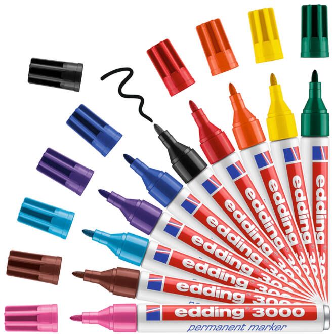 Viltstift edding 3000 rond 1.5-3 mm zwart