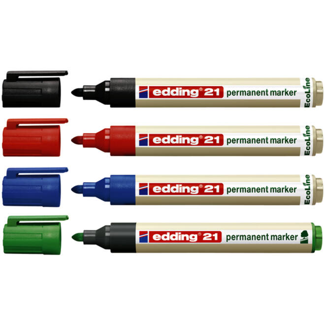 Viltstift edding 21 Ecoline rond zwart 1.5-3mm