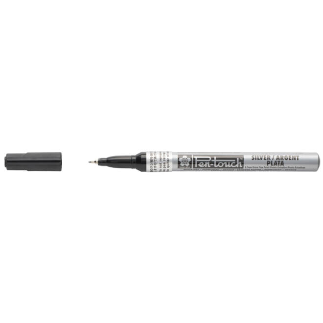 Viltstift Sakura pen-touch EF zilver 1-2mm
