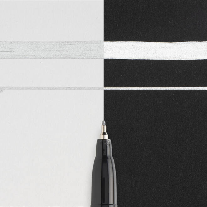 Viltstift Sakura pen-touch EF zilver 1-2mm