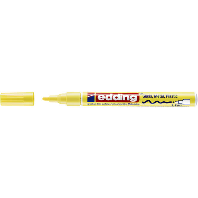 Viltstift edding 751 lakmarker rond 1-2mm pastel geel