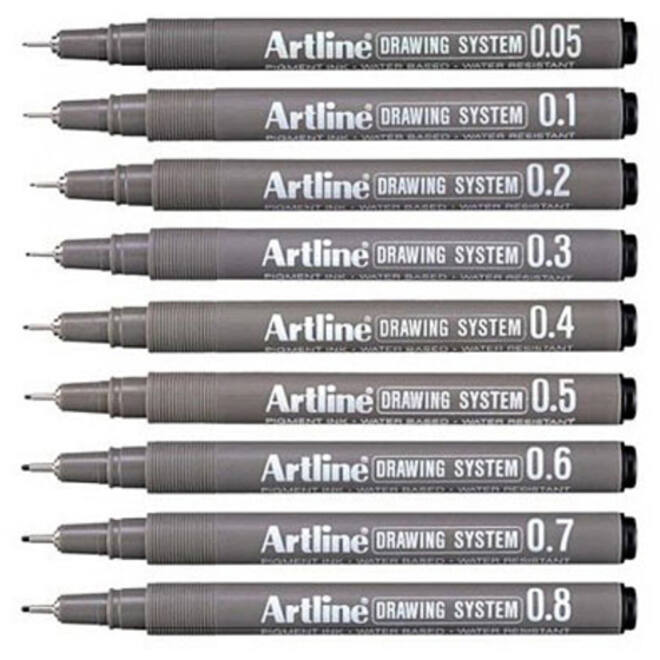 Fineliner Artline technisch 0.2mm zwart