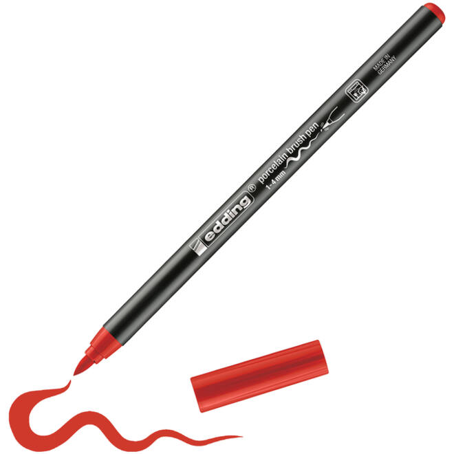 Brushpen edding 4200 porselein rood