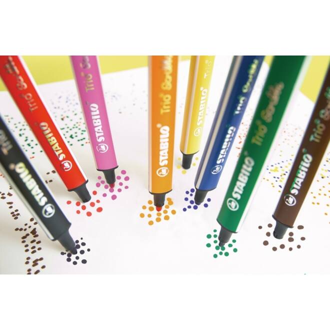 Viltstift STABILO Trio Scribbi 368/14 assorti etui à 14 stuks