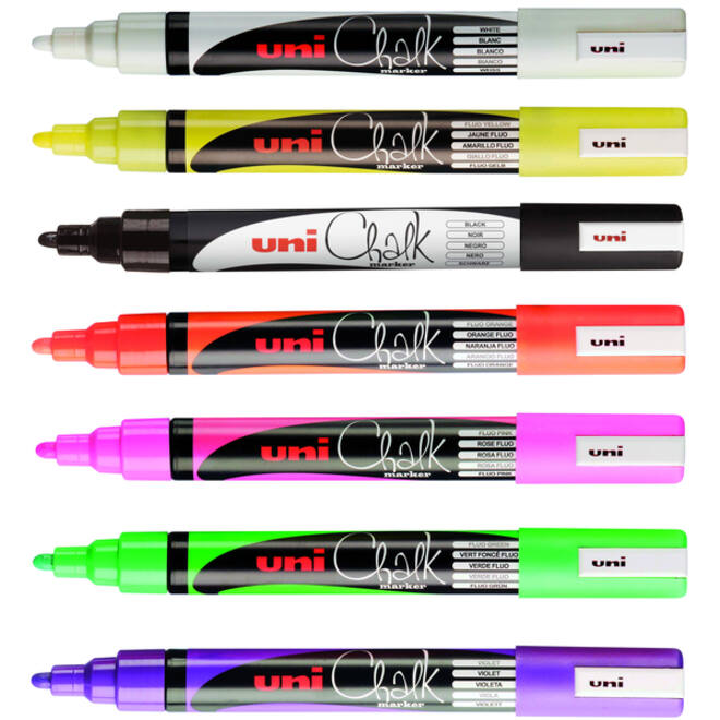 Krijtstift Uni-ball chalk rond 1.8-2.5mm fluor groen