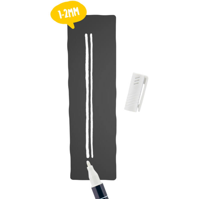 Krijtstift Securit SMA-100 rond wit 1-2mm blister à 4st
