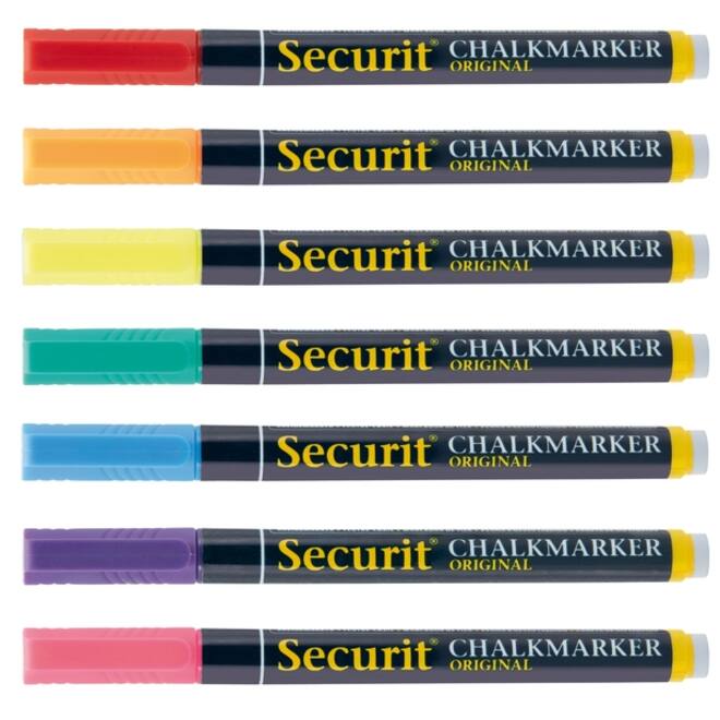 Krijtstift Securit SMA-100 rond ass 1-2mm blister à 7st