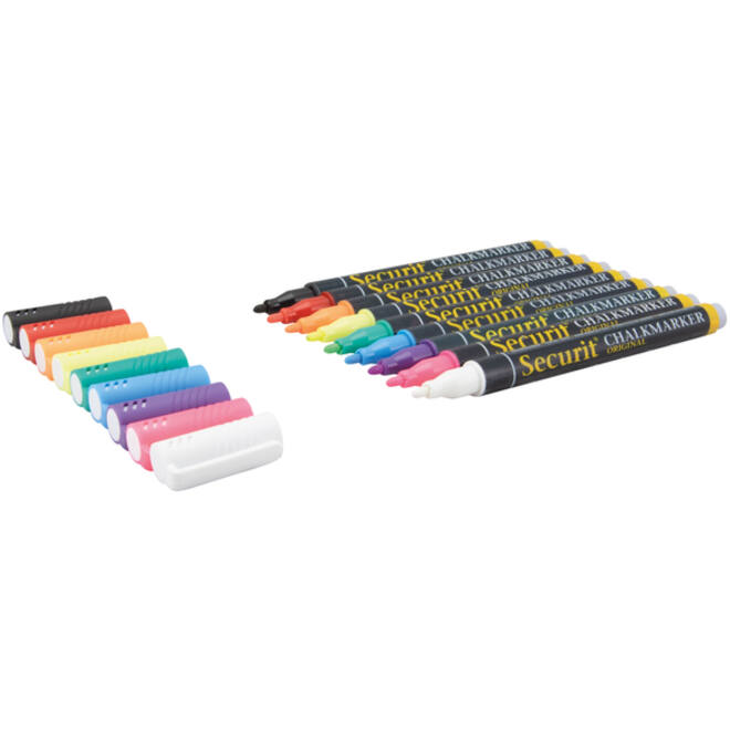 Krijtstift Securit SMA-100 rond ass 1-2mm blister à 7st