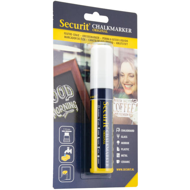 Krijtstift Securit SMA-720 blok wit 7-15mm blister