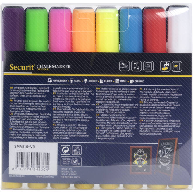 Krijtstift Securit SMA-510 schuin ass 2-6mm blister à 8st
