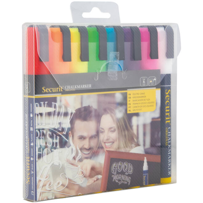 Krijtstift Securit SMA-510 schuin ass 2-6mm blister à 8st