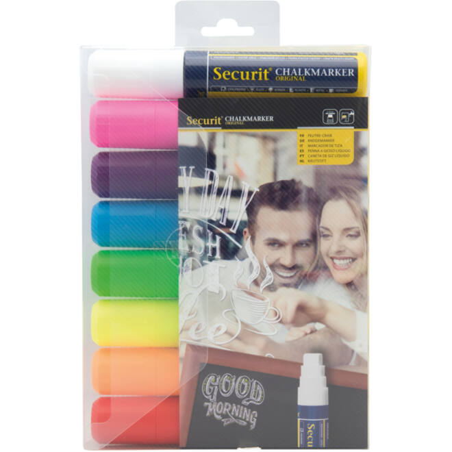 Krijtstift Securit SMA-720 blok ass 7-15mm blister à 8st