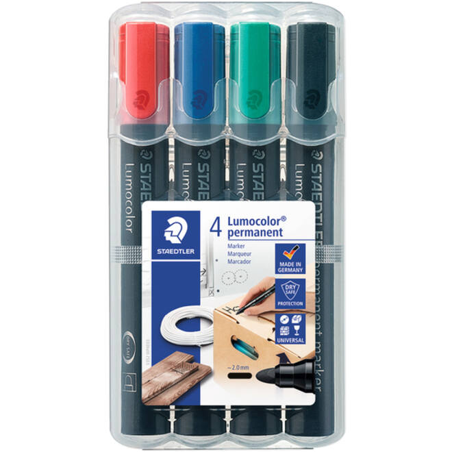Viltstift Staedtler 352 rond assorti 2mm set à 4 stuks assorti