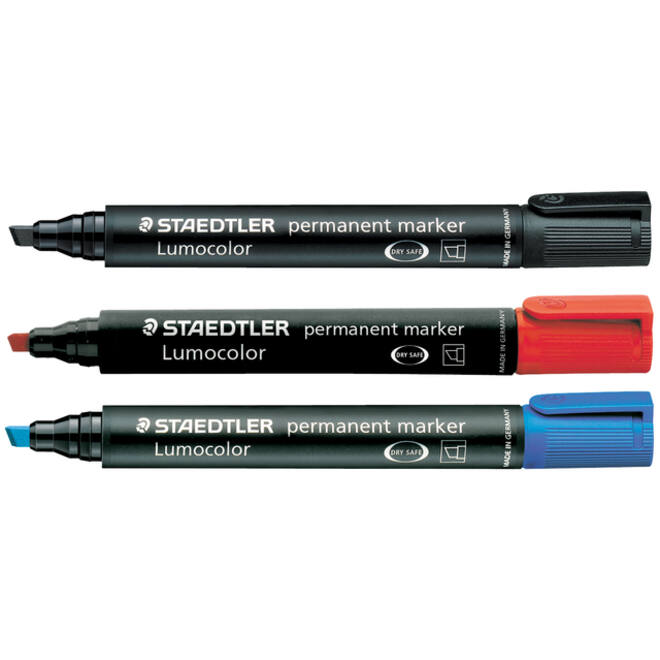 Viltstift Staedtler Lumocolor 350 permanent schuin rood