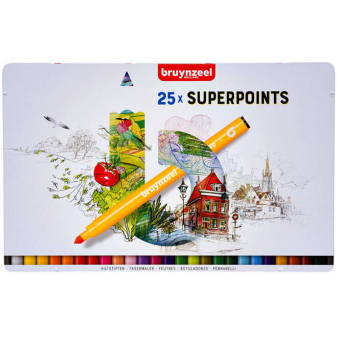 Viltstift Bruynzeel Expression super points blik à 25 stuks assorti