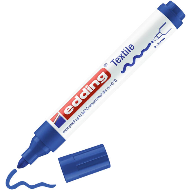 Viltstift edding 4500 textiel rond 2-3mm blauw