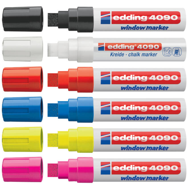 Krijtstift edding 4090 window schuin 4-15mmzwart bister à 1 stuk
