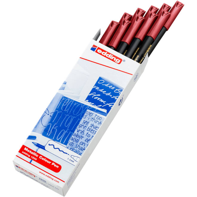 Fineliner edding 1200 072 fijn metallic rood