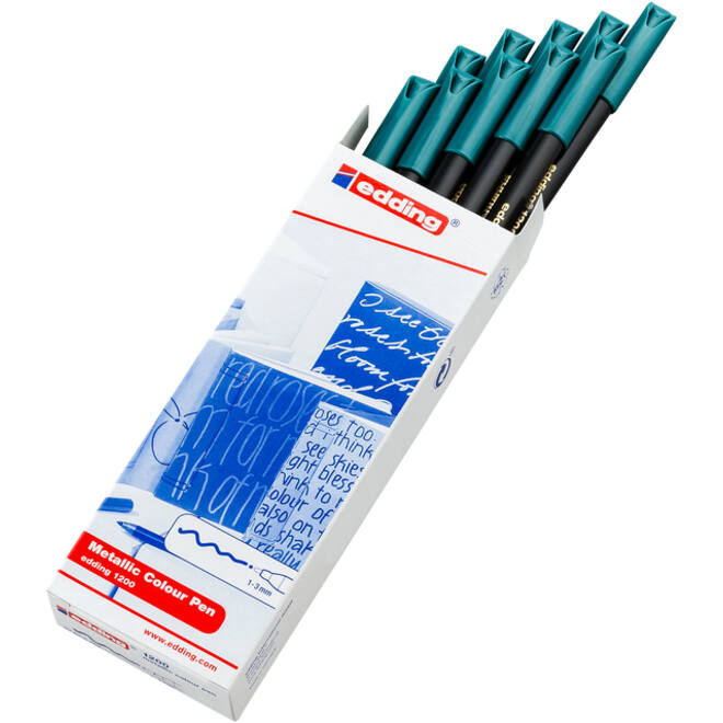 Fineliner edding 1200 074 fijn metallic groen
