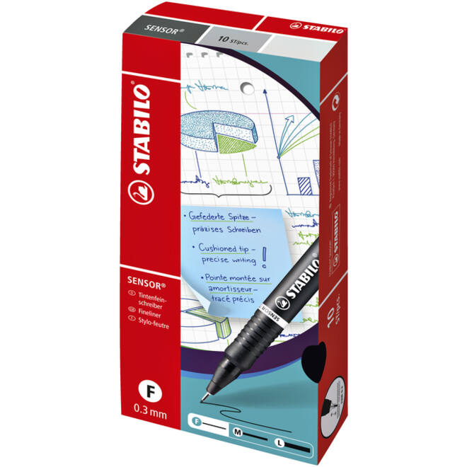 Fineliner STABILO Sensor 189/40 fijn rood