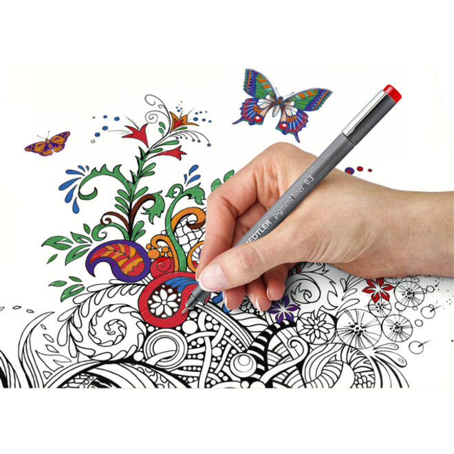 Fineliner Staedtler Pigment 308 zwart 0.3mm