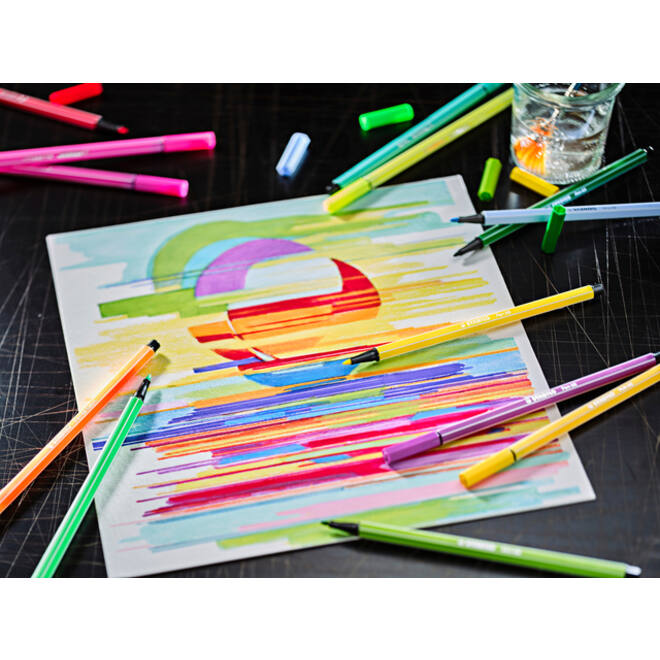 Viltstift STABILO Pen 68/856 medium metallic roze