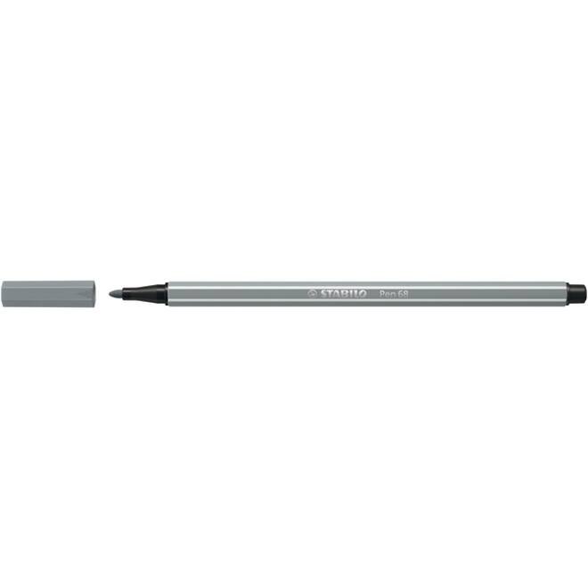 Viltstift STABILO Pen 68/95 medium middel koudgrijs