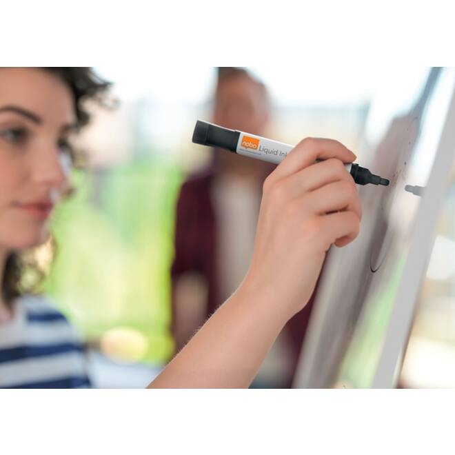 Viltstift Nobo whiteboard Liquid ink rond assorti 3mm 4st