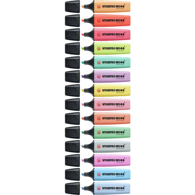 Markeerstift STABILO BOSS Original 70/15 pastel assorti deskset à 15 stuks