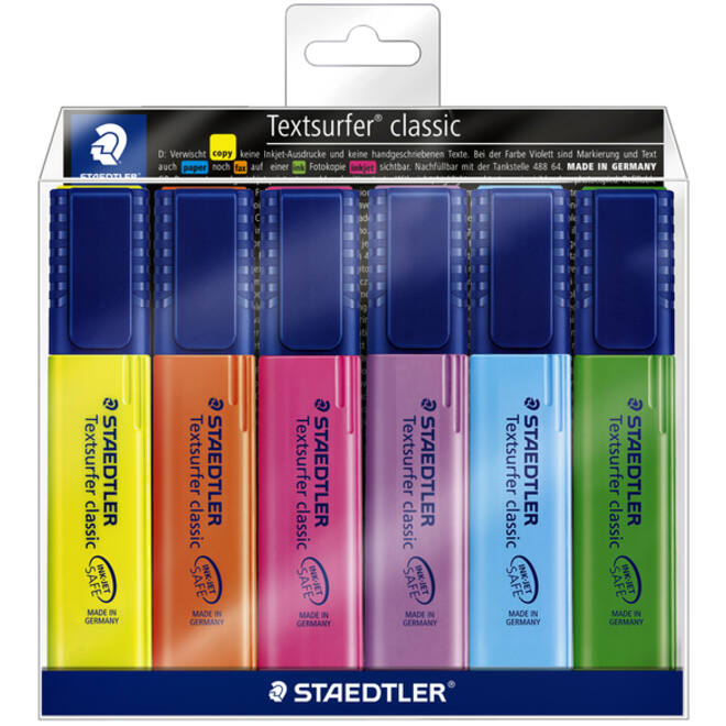 Markeerstift Staedtler 364 Textsurfer assorti 6stuks