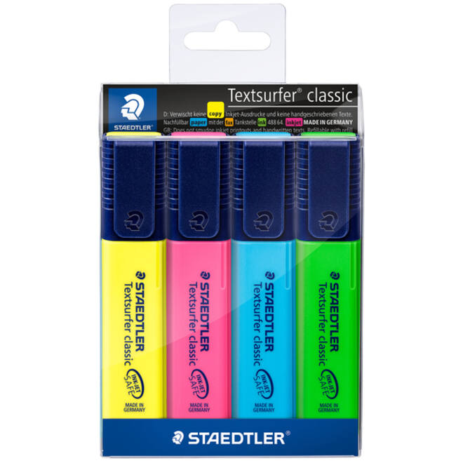 Markeerstift Staedtler 364 Textsurfer assorti 4 stuks