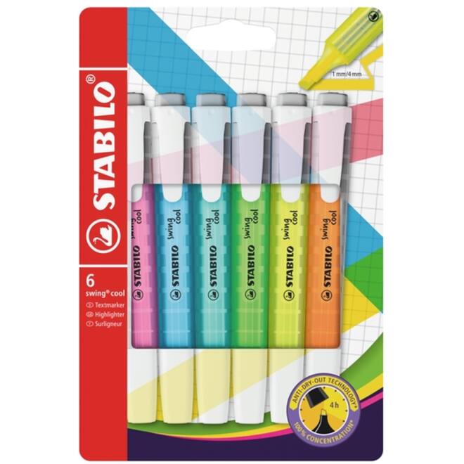 Markeerstift STABILO Swing cool 275/6 assorti etui à 6 stuks