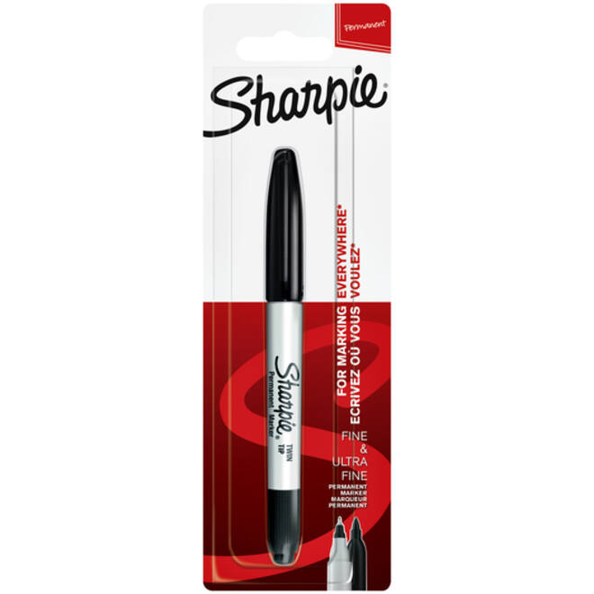 Viltstift Sharpie rond Twin tip ultra fijn & fijn zwart blister à 1 stuk