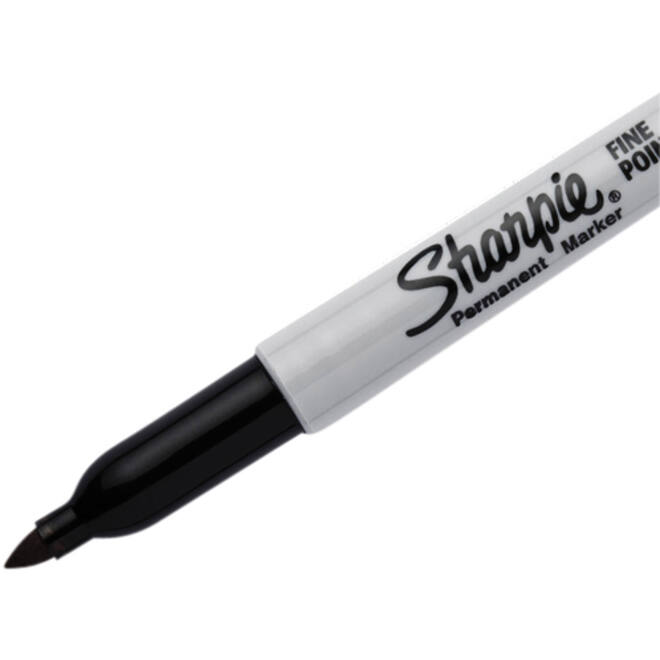 Viltstift Sharpie rond fijn zwart blister à 2 stuks