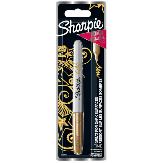 Viltstift Sharpie rond fijn metallic goud blister à 1 stuk