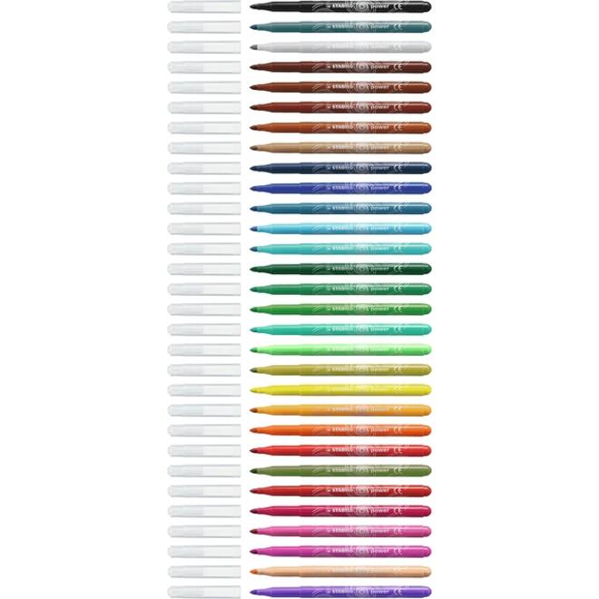 Viltstift STABILO power 280/30 assorti etui à 30 stuks
