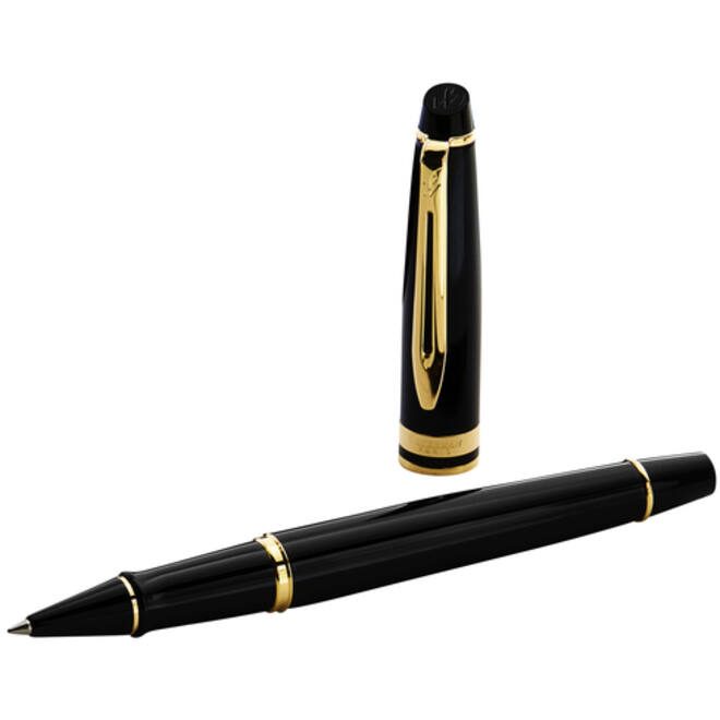 Rollerpen Waterman Expert black lacquer GT fijn