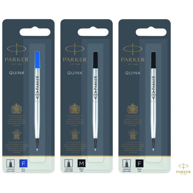 Rollerpenvulling Parker Quink fijn blauw blister à 1 stuk