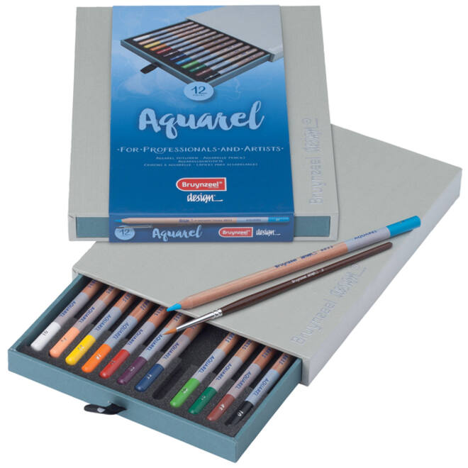 Kleurpotloden Bruynzeel 8835 Design aquarel 12stuks assort